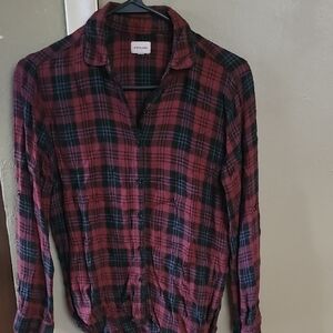 Sneak Peek Burgundy and Black Plaid Shirt